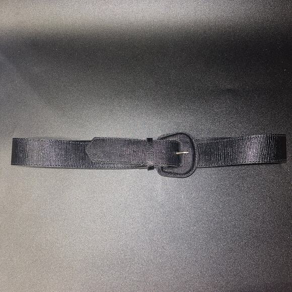 Black Textured Coated Adjustable Belt Women's Size 10 - Picture 1 of 5